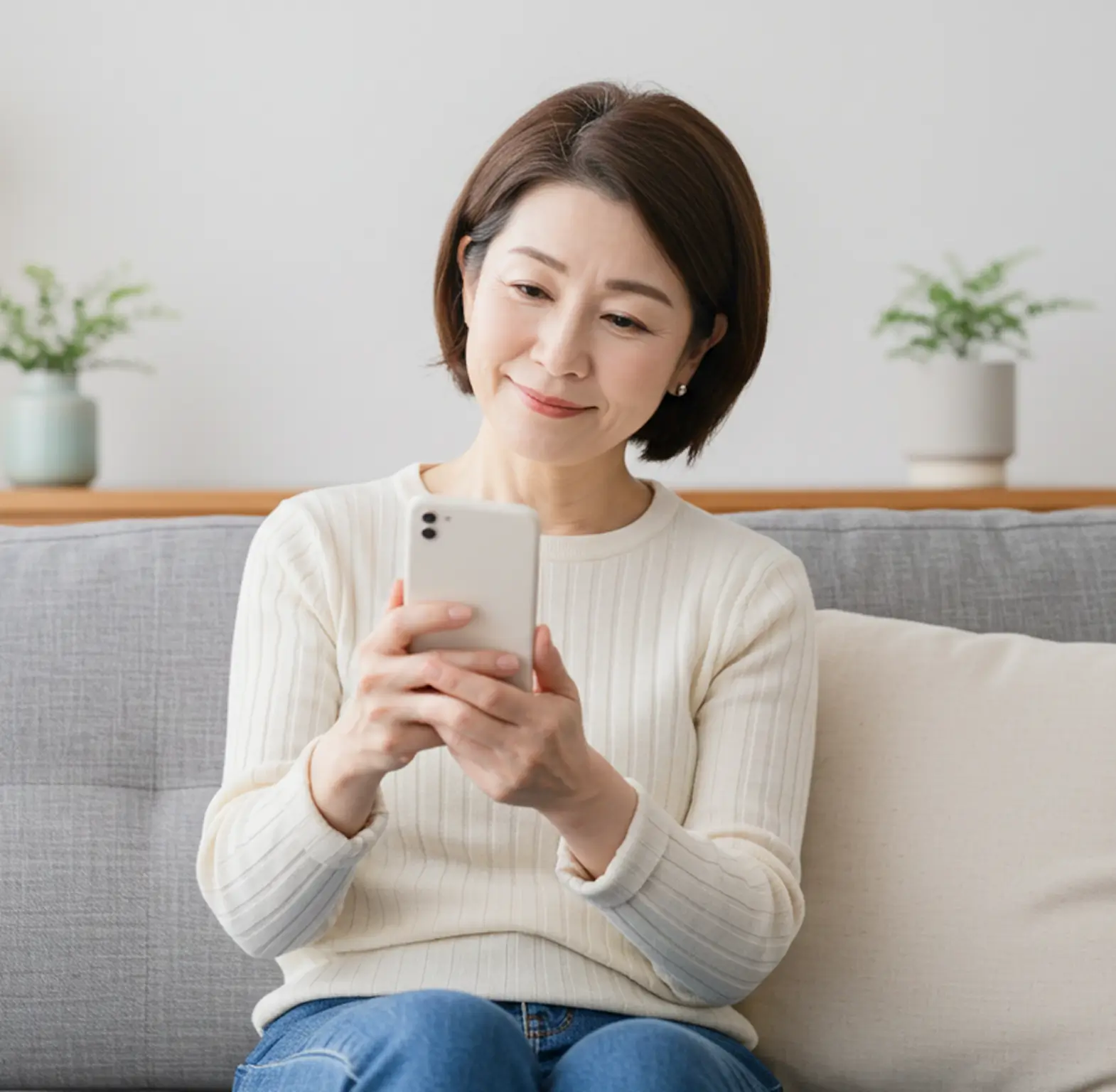 携帯を見ている親御さま